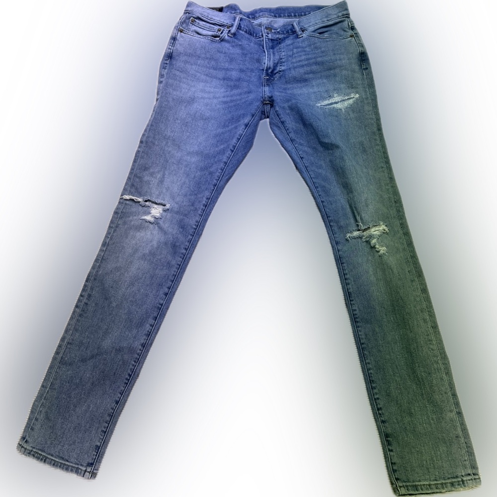 Abercrombie & Fitch Blue Distressed Super Skinny Jeans